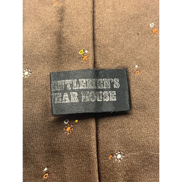 Gentlemen wear House Brown Floral Patterned Vintage Tie 14L - Picture 4 of 4